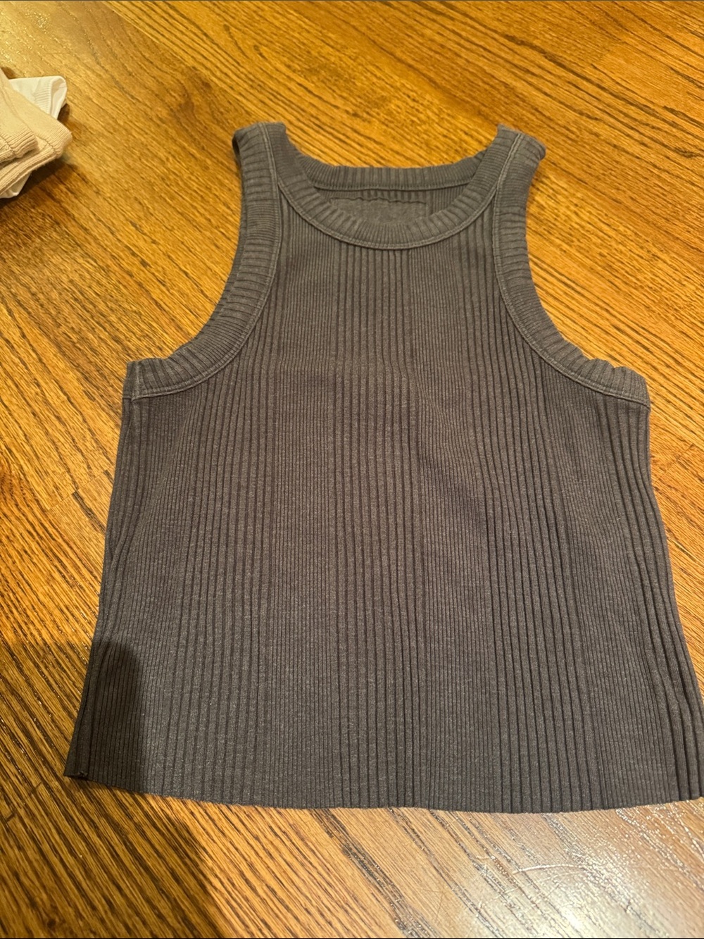 aerie Charcoal Ribbed Tank Top